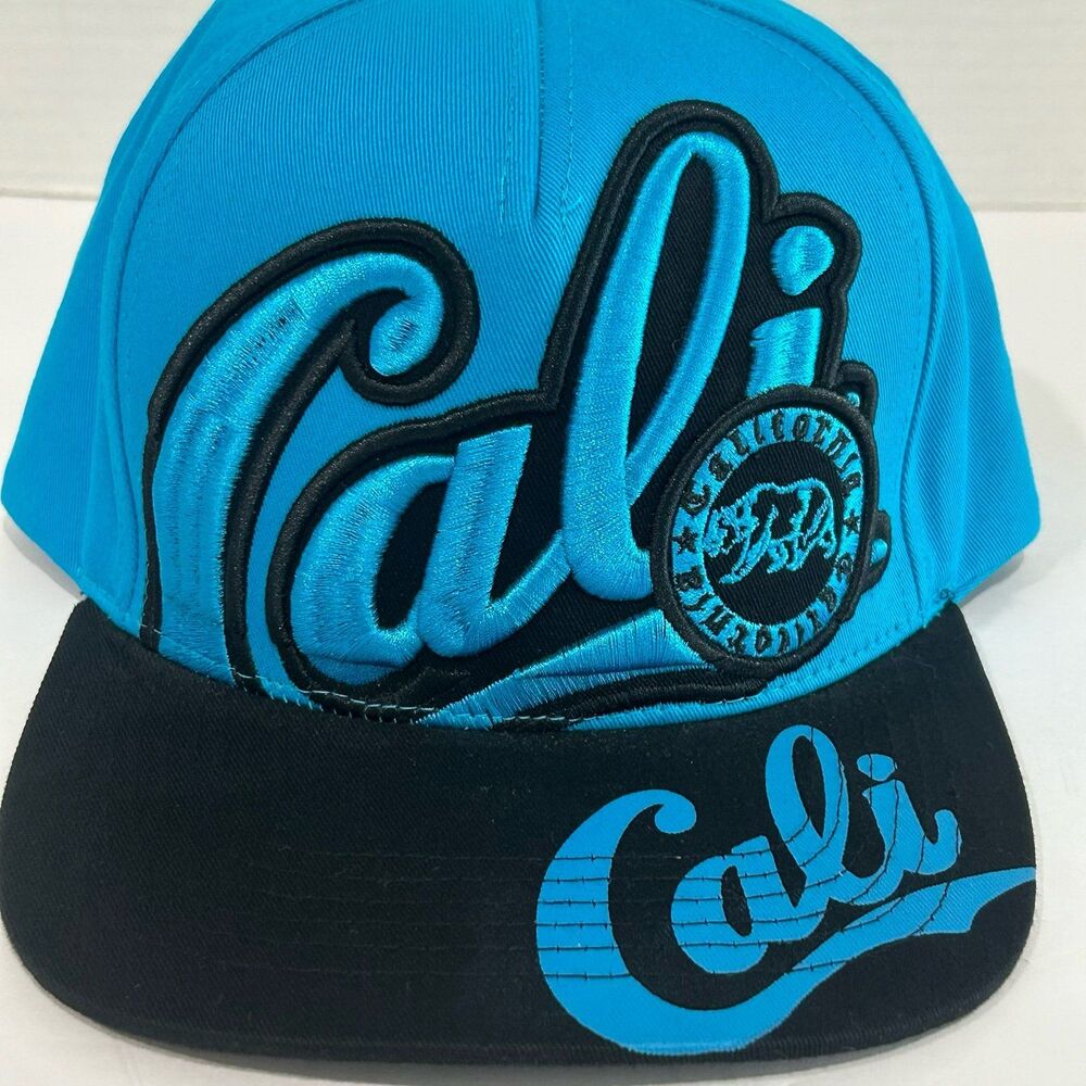 Top Level Cap Hat Unisex Snapback Blue/ Black Flat Bill Cali California - Picture 3 of 11